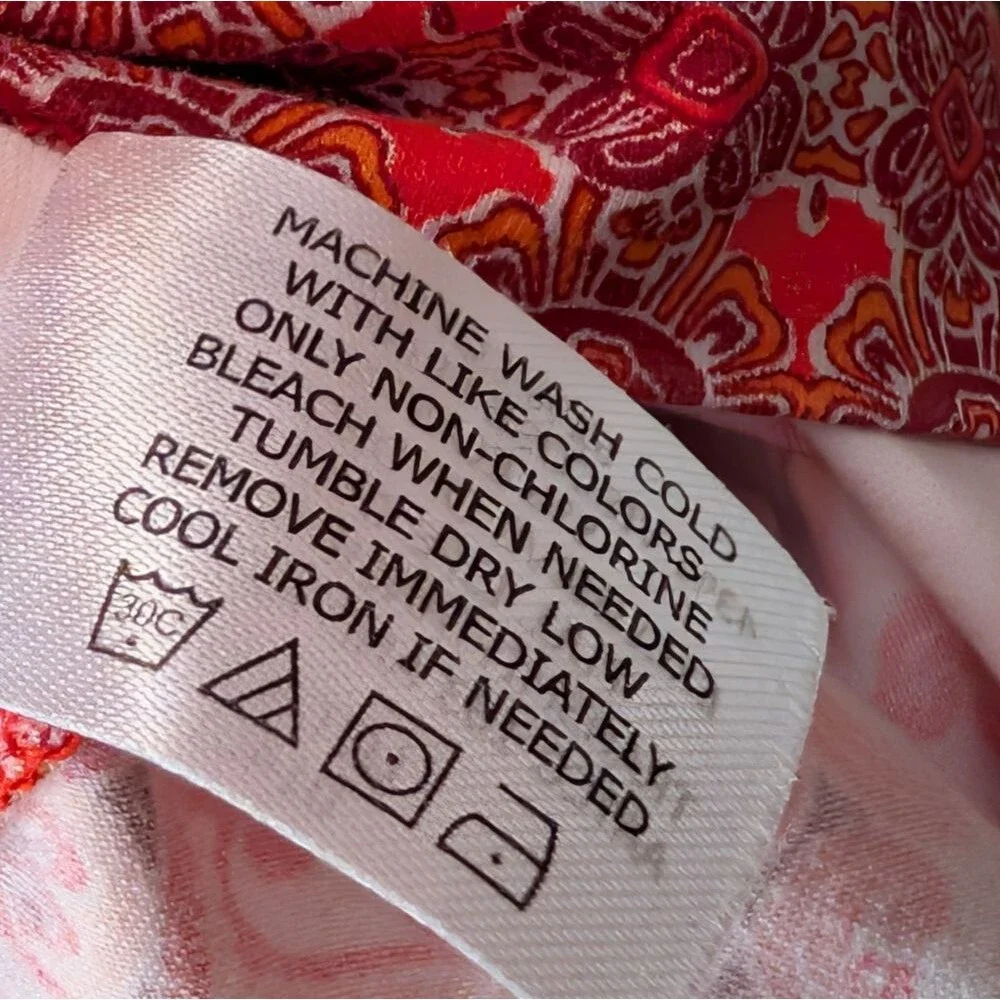 Coolibar Oceanside Tunic Dress UPF 50+ Pink Orange Paisley Size Medium ZnO beach